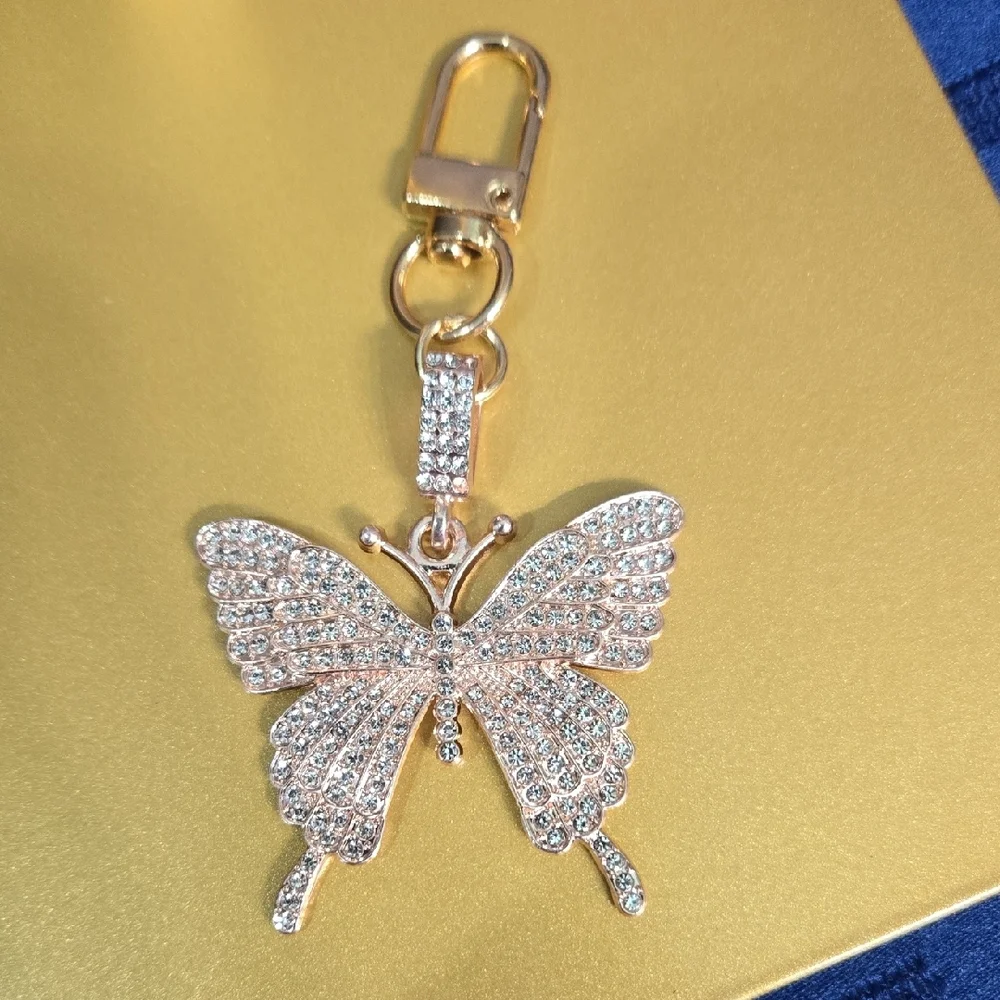 Crystal Butterfly Key Holder Bag Charm